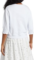 Thumbnail for your product : RED Valentino Eyelet Jersey Knit Cropped Top