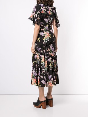 Needle & Thread Floral Scallop-Lace Midi Dress