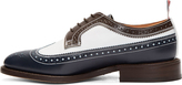 Thumbnail for your product : Thom Browne Navy & White Leather Longwing Brogues