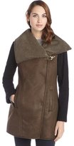 Thumbnail for your product : Sam Edelman olive faux suede and faux shearling three quarter coat
