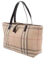 Thumbnail for your product : Burberry Leather-Trimmed Check Tote