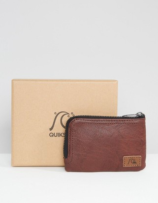 Quiksilver Zip Trip Wallet In Brown Leather