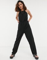 Thumbnail for your product : Cotton On Cotton:On halter wide leg jumpsuit in black