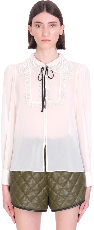 White polyester blouse Clearance