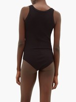 Thumbnail for your product : Ryan Roche - Scoop-neck Rib-knitted Bodysuit - Black
