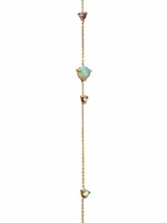 Thumbnail for your product : WWAKE 14kt Yellow Gold Linear Chain Gemstone Earrings