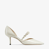 Thumbnail for your product : Jimmy Choo Latte Patent Leather Pointed Pumps With Pearl Embellishment