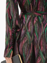 Thumbnail for your product : Saloni Tania Rainbow-jacquard Silk-blend Dress - Black Multi