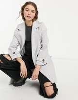 Thumbnail for your product : Stradivarius double-breasted coat in grey