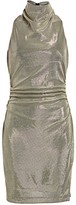 Thumbnail for your product : Halston Draped Mockneck Metallic Mesh-Knit Dress