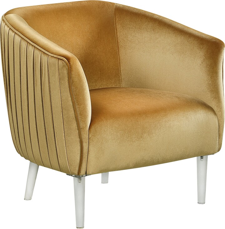 Corvus Riley Curved Back Velvet Barrel Accent Chair ShopStyle