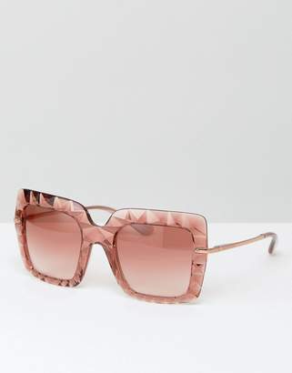 Dolce & Gabbana over sized square sunglasses in rose pink