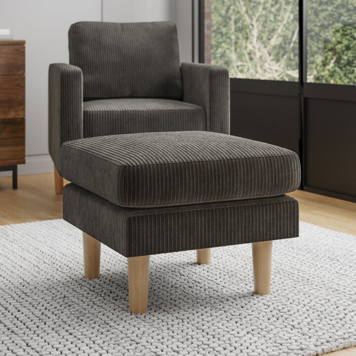 Dunelm Jacob Cord Footstool Jacob Charcoal ShopStyle Chaise & Lounges