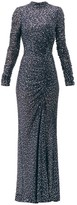 Thumbnail for your product : Jonathan Simkhai Sequinned High-neck Gown - Navy