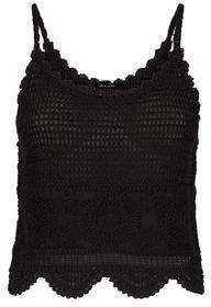 New Look Black Crochet Scallop Hem Crop Top