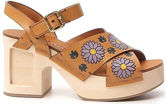 Miu Miu Floral Print Sandals