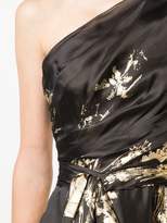 Thumbnail for your product : Marchesa one shoulder foil tea dress
