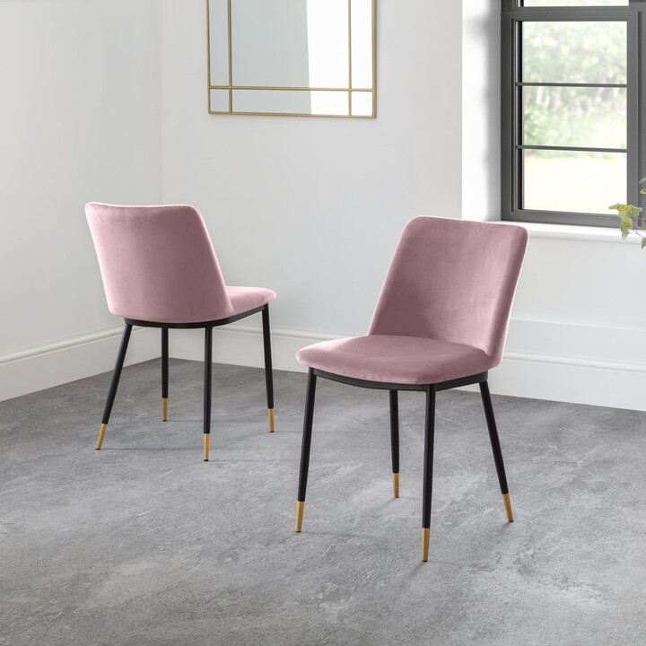 Dunelm Delaunay Set of 2 Dining Chairs, Velvet Pink ShopStyle