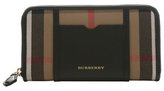 Thumbnail for your product : Burberry black leather and plaid canvas 'Ziggy' large continental wallet