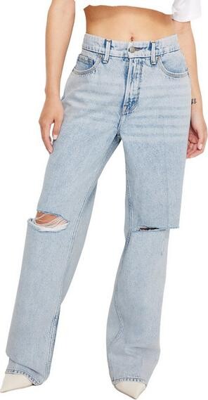 Good American Women's Good 90's Straight Jeans Blue 10 32