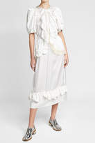 Thumbnail for your product : Simone Rocha Beaded Ruffle Front Silk Dress