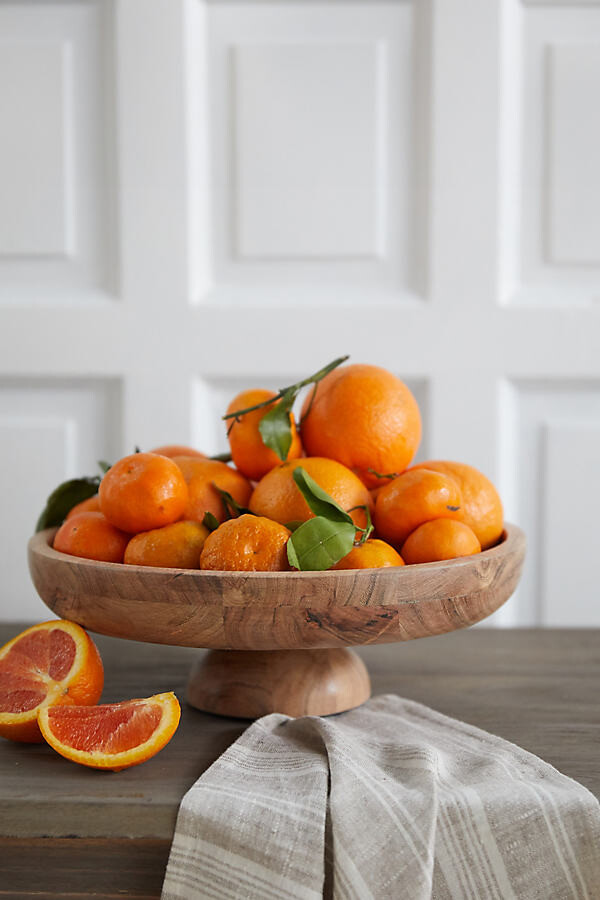 Acacia Wood Footed Serving Bowl at Terrain