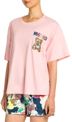 Moschino Embellished Bear Logo T-Shirt