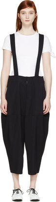 Comme des Garcons Navy Wool Suspender Trousers