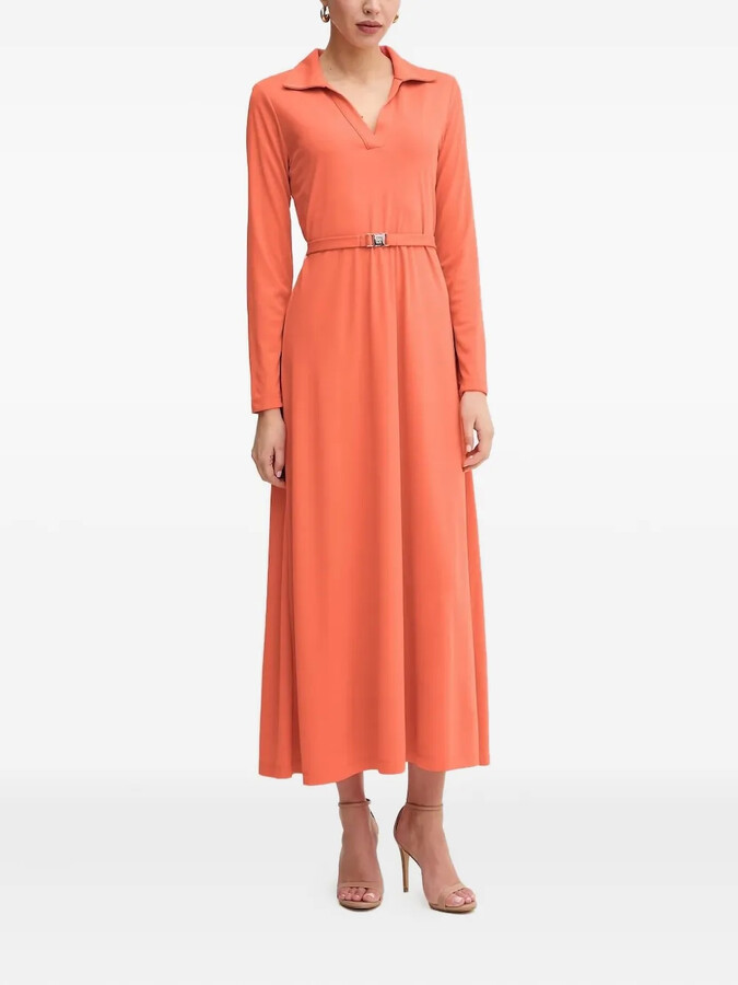 Long-Sleeved Belted Dress