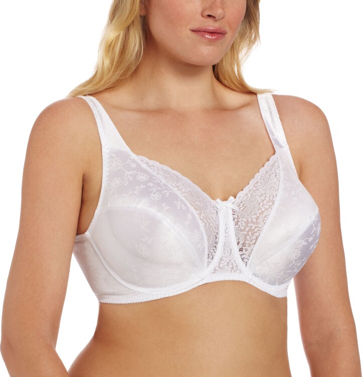 Playtex Women's Secrets Love My Curves Signature Floral Underwire Full  Coverage Bra US4422 White - ShopStyle