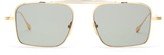 Thumbnail for your product : Jacques Marie Mage Scarpa Square Titanium Sunglasses - Green