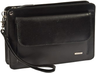 House Of Leather Real Leather Wrist Clutch Bag Wristlet Money Organiser  Pouch 'MONTREAL' Black 24x15x5 cm - ShopStyle