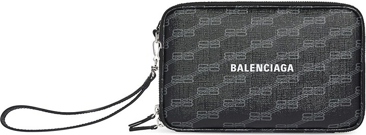 Balenciaga Signature Pouch with Handle BB Monogram Coated Canvas
