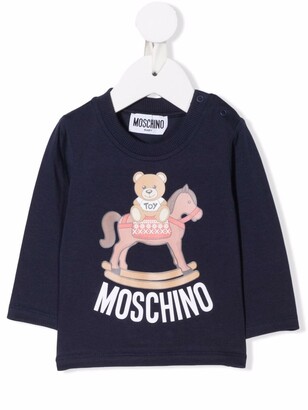 MOSCHINO BAMBINO Logo Print Long-Sleeve Top - ShopStyle Boys' Shirts