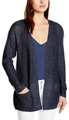 B.young Women's 803498 Loose Fit V-Neck Long Sleeve Cardigan - Blue - UK