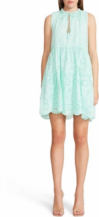 Papaya Flounce Dress In Bay Green