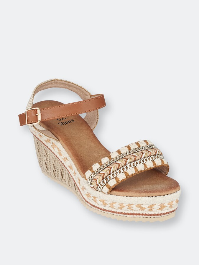 GC Shoes Cheri Tan Platform Wedge Sandals ShopStyle