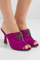 Thumbnail for your product : ATTICO Pamela Crystal-embellished Satin Mules