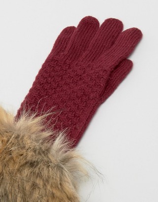 Alice Hannah Woven Stitch Knit Gloves