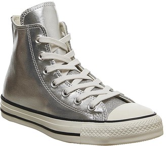 shiny silver converse