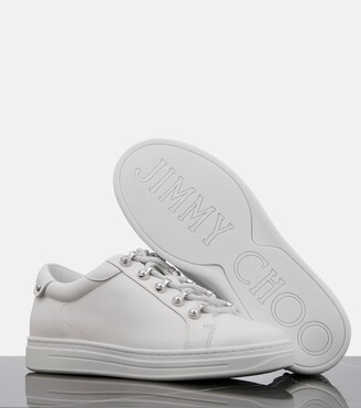 Jimmy Choo Antibes pearl-embellished leather sneakers