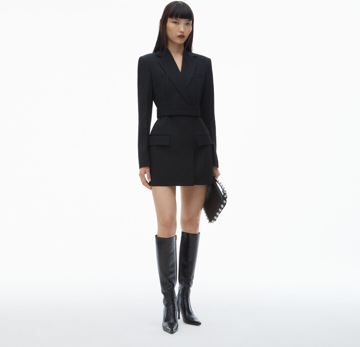 Alexander Wang Belted Blazer Dress In Wool Tailoring