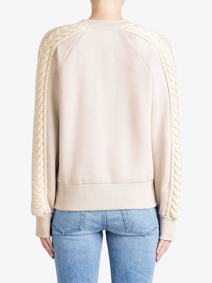 Burberry Cable Knit Detail Sweatshirt