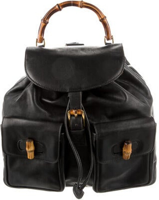 Gucci Vintage Leather Bamboo Backpack ShopStyle