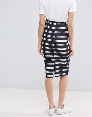 ASOS Maternity TALL Over The Bump Twin Stripe Midi Skirt