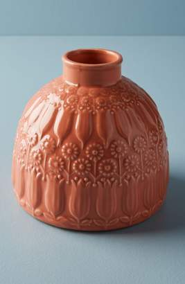 Anthropologie Embossed Floral Vase
