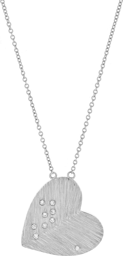 LuvMyJewelry Aether Scattered Diamond Studded Heart Disc Pendant in 14K Gold