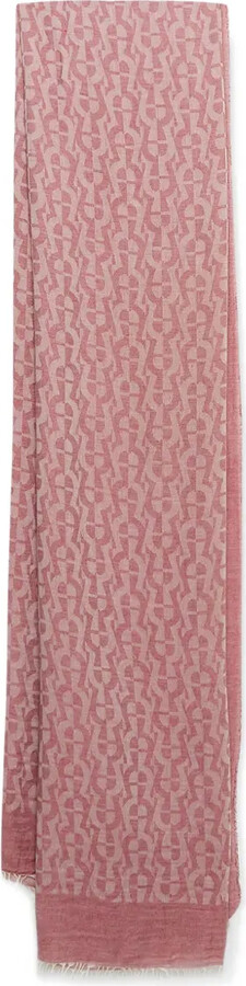 Aigner Vintage Patterned Fringed Scarf
