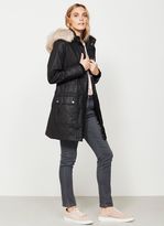 Thumbnail for your product : Mint Velvet Washed Black Waxed Faux Fur Parka