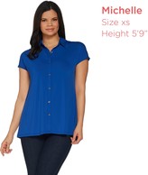 Thumbnail for your product : H by Halston Jet Set Jersey Extended Shoulder Tunic with Collar